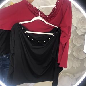 Gorgeous off the shoulder pearl tops
